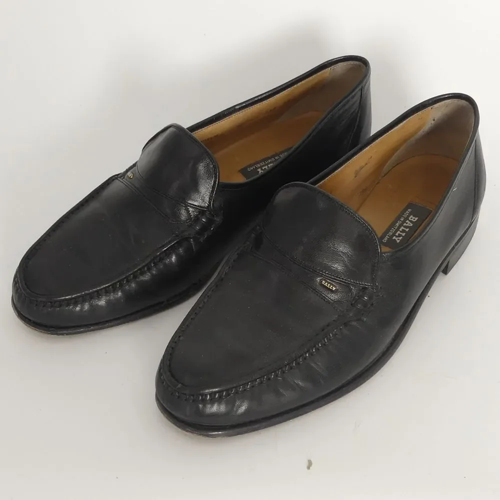 Bally Parawet Black Leather Loafers Men's 8.5 EEE‎